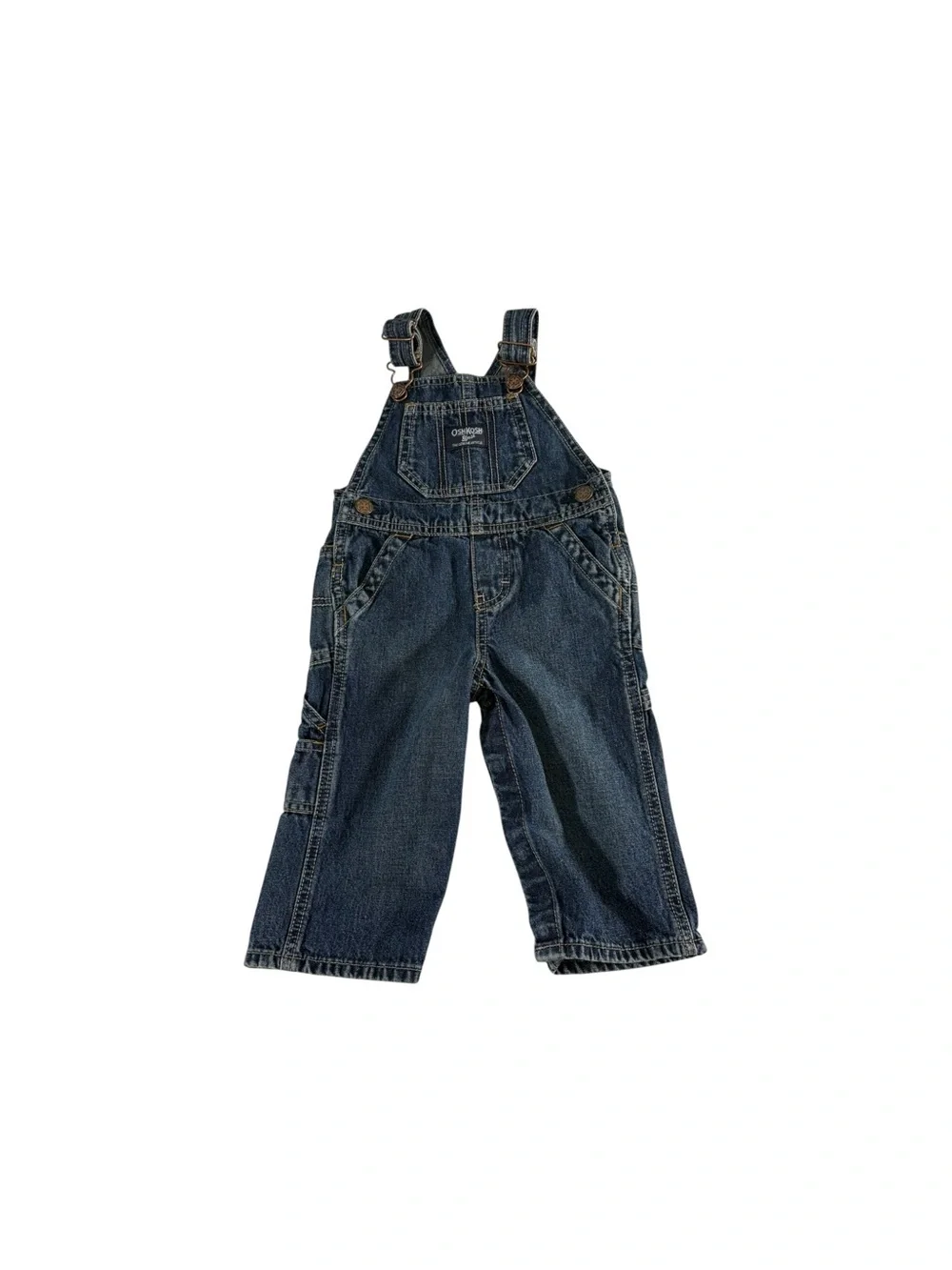OshKosh B’gosh Denim Overalls 12M Carpenter Vintage Kids Blue Jeans